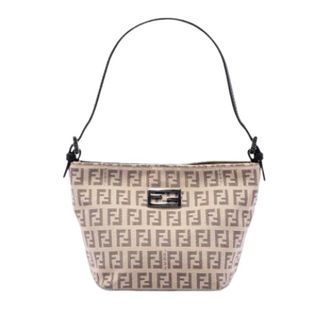 Fendi Pre-owned Canvas Vintage Shoulder Bag - Dames - Pre-owned - Beige - Maat: ONE Size Leer