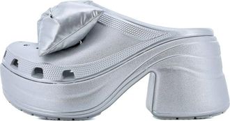 Crocs (WMNS) Crocs Siren Metallic Bow Clogs Silver 210050-0P1
