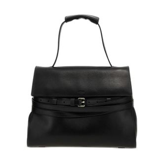 Moschino Handbags, female, Black, Size: ONE SIZE Foldover Shoulder Bag