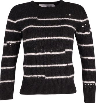 Iro Iro Cleon Striped Knit Sweater in Black Acrylic