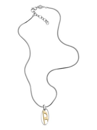 Diesel Collana con pendente logo - Argento