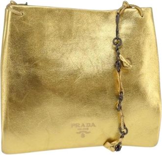 Prada Pre-owned Vintage Schoudertas - Dames - Vintage Schoudertas - Geel - ONE Size - Leer - Vintage