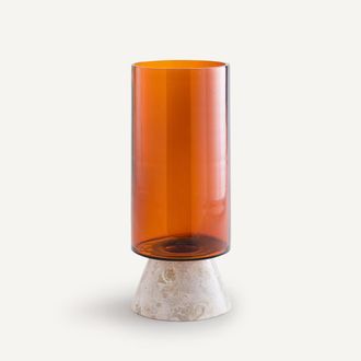 AM.PM Vaas in amberkleurig glas en marmer, Trapani