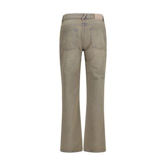 Our Legacy Mens Bicolor Cotton Bootcut Jeans Clothing