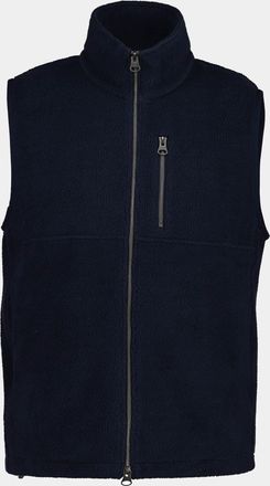 GANT Mens Regular Fit Sleeveless Logo Detail Fleece Gilet in Navy Recycled Material - Size X-Large