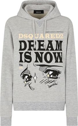 Dsquared2 Grey Graphic Hood Sweatshirt