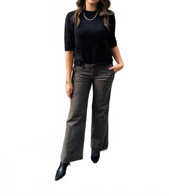 Hidden Jeans Low-Rise Flared Leg Trousers In Brown Cheetah