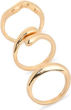 Leith Set of 3 Assorted Teardrop Rings in Gold at Nordstrom Rack, Size Small/medium
