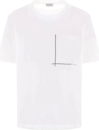 Brunello Cucinelli Camiseta con adornos de Monili - Tops - Mujer - Blanco - S