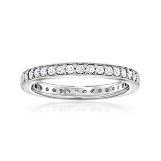 Ross-Simons Lab-Grown Diamond Eternity Band in Sterling Silver