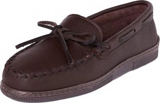 Minnetonka Mens Moosehide Classic Shoes In Chocolate