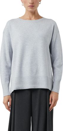 Comma Strickpullover COMMA, Damen, Gr. 34, grau melange, Strick, Obermaterial: 72% Viskose, 28% Polyester, meliert, regular fit normal, Rundhals, Rippb&uuml;ndch