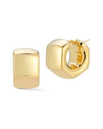 Sphera Milano 14K Over Silver Hollow Hexagon Chunky Hoops