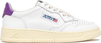 Autry Low-Top Perforated Leather Sneakers with Contrasting Heel Tab
