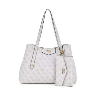 Guess Tassen, Dames, Grijs, ONE Size, Katoen, Eco Brenton Girlfriend Satchel