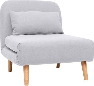 Miliboo Miliboo - Poltrona letto convertibile in tessuto grigio chiaro amiko