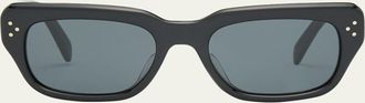 Celine Mens 3-Dot Acetate Rectangle Sunglasses