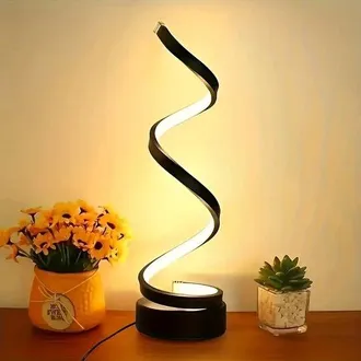 No Brand L&aacute;mpara De Escritorio Led Cl&aacute;sica De Metal Con Forma De Espiral, Regulable Y Con 3 Temperaturas De Color, Ideal Para Salones Modernos Y Mesitas De Noc