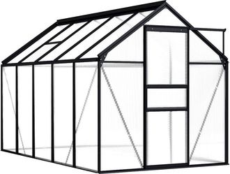 vidaXL Greenhouse Anthracite Aluminum 63.4 ft&sup2;