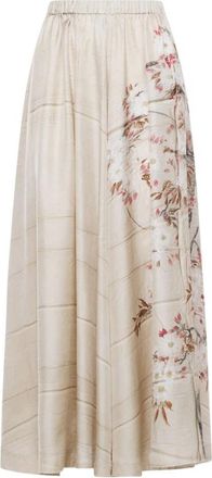 Pierre-Louis Mascia A-lijn Rok - Dames - Maxi Rokken - Beige - S - Rokken