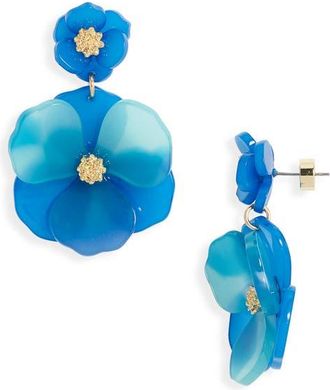 Nordstrom Pansy Drop Earrings in Blue Multi- Gold at Nordstrom