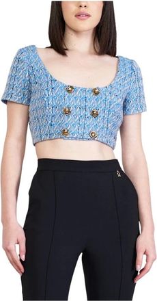 Elisabetta Franchi Dames, Blouses & Shirts, Blauw, Maat: XS
