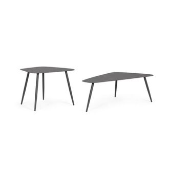 Konte Design Lote de 2 mesas de centro de acero antracita