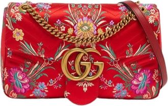 Gucci Pre-owned Satin Cross Body Bag - Dames - Vintage Schoudertas - Rood - ONE Size - Satijn - Vintage
