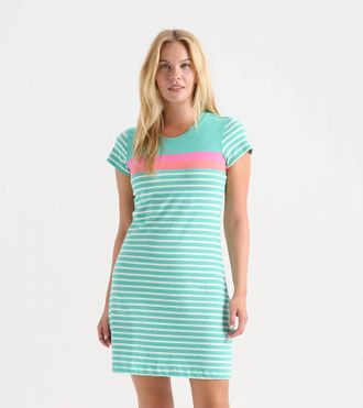Hatley Crew Neck T-Shirt Mini Dress In Bermuda Stripes