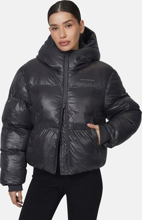 Good For Nothing Womens Grey Hooded Puffer Jacket - Size X-Large