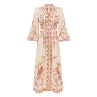 Zimmermann Abito Floreale Indra con Scollo Profondo - - Dresses - Donna - Multicolore - S