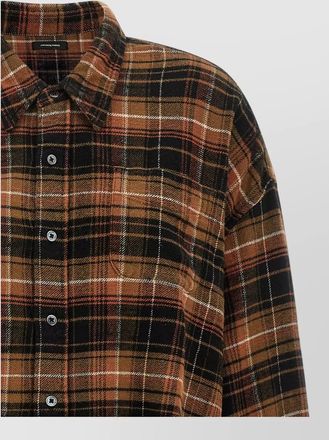 R13 cotton tartan cropped shirt