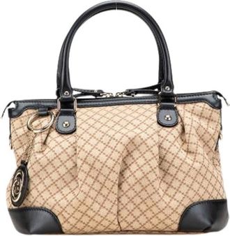 Gucci Pre-owned Handbags, female, Beige, Size: ONE SIZE Pre-owned Canvas gucci-bags