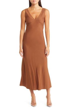 Sophie Rue Beja Empire Waist Sleeveless Dress in Brown at Nordstrom, Size Small