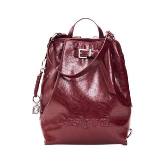 Desigual Tassen, Dames, Rood, ONE Size, Leer, Medium Backpack