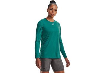 Under Armour Team Tech Womens Long Sleeve, Coastal Teal-white, M