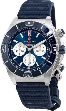Breitling Pre-owned Breitling Super Chronomat B01 Chronograph Automatic Chronometer Blue Dial Mens Watch AB0136161C1S1
