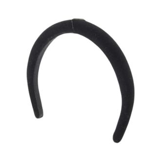 Prada Pre-owned Prada Velours Hoofdband met Driehoek Logo - Dames - Vintage Accessoires - Zwart - ONE Size - Vintage