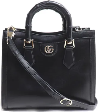 Gucci Black Leather Tote Bag (Pre-Owned)