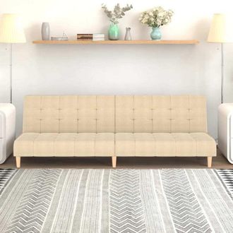 vidaXL Sof&aacute; Cama De 2 Plazas Tela Color Crema Vidaxl