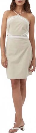 Trina Turk Grasse Linen Halter Dress In Biarritz Beige