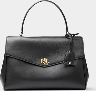Lauren Ralph Lauren Womens Farrah ebony leather shoulder bag
