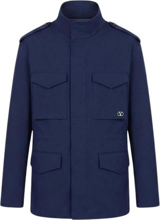 Valentino Jassen, Heren, Blauw, M, Leer, Caban Jas