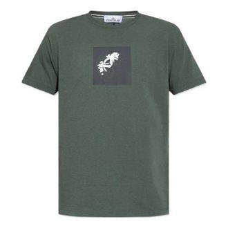 Stone Island Compass Print T-shirt Dark Green 80152NS83-V0059