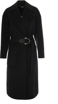 Liu Jo Black Wool Coat With Belt