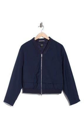 BOSS Jirian Virgin Wool Bomber in Dark Blue at Nordstrom Rack, Size 12