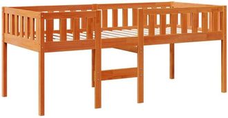 vidaXL Cama Para Ni&ntilde;os Sin Colch&oacute;n Madera Maciza Pino Marr&oacute;n 90x200 Cm Vidaxl