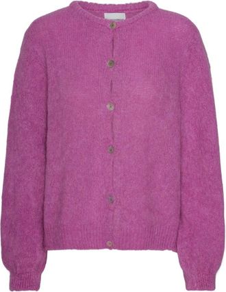 Americandreams Susan Alpaca Cardigan - Dames - Vesten - Paars - S - Wol - Truien & Vesten