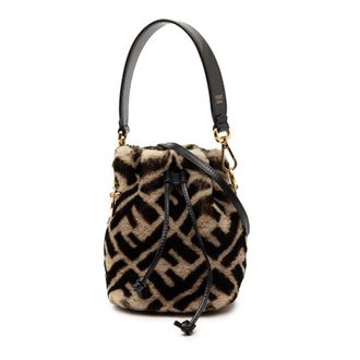 Fendi Pre-owned Fendi Mini Zucca Shearling Mon Tresor Bucket Bag Ladies 6U9H16GNAH20UHH1