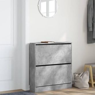 Berkfield Home Shoe Cabinet Concrete Grey 80x21x87.5 cm Engineered Wood